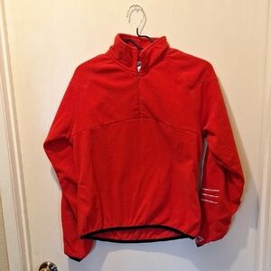 Adidas Red Athletic Pullover Jacket with High Collar